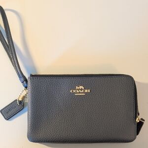 Coach Navyl Leather Wristlet